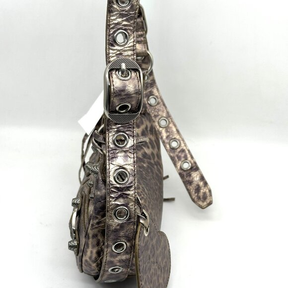 Balenciaga LE CAGOLE XS Metallic Leopard Stud Shoulder Crossbody Mini Bag - Picture 8 of 16